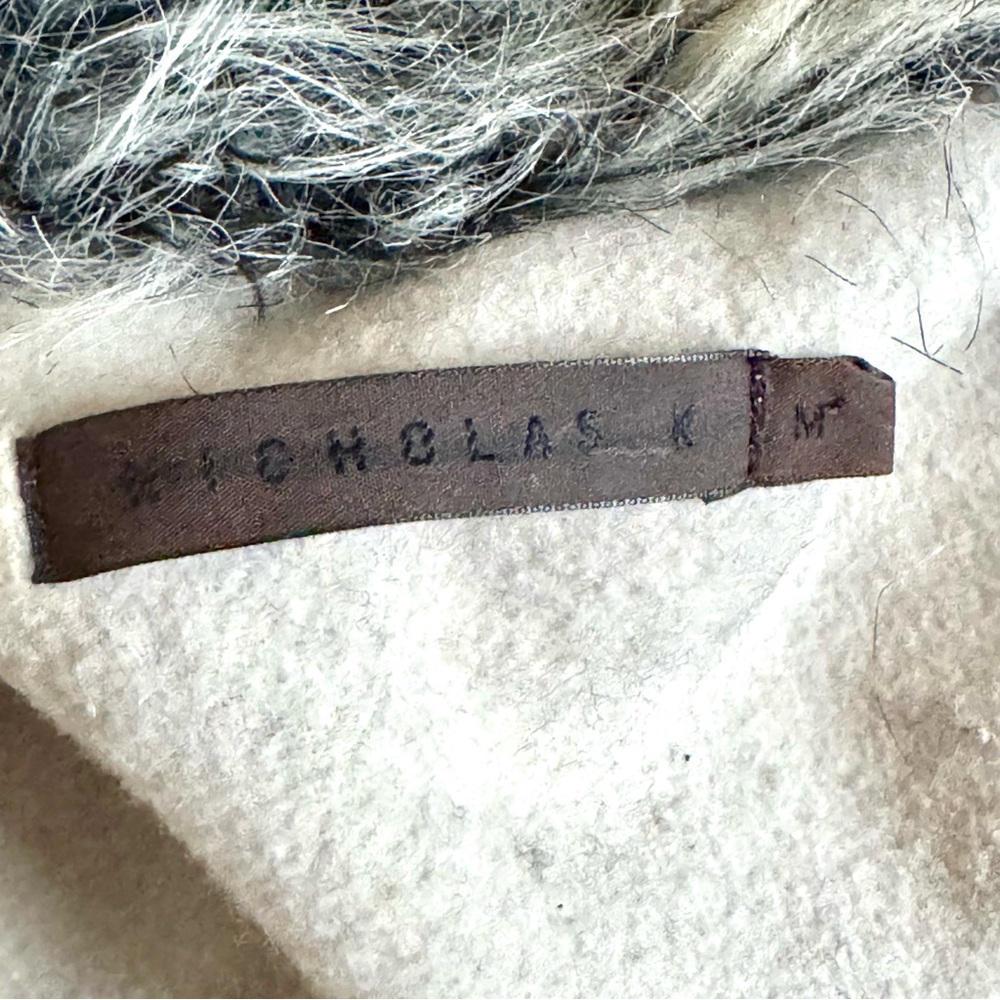 Nicholas K Designer Wool Blend Plaid Asymmetrical Coat with Faux Fur Collar (M) - Picture 7 of 13